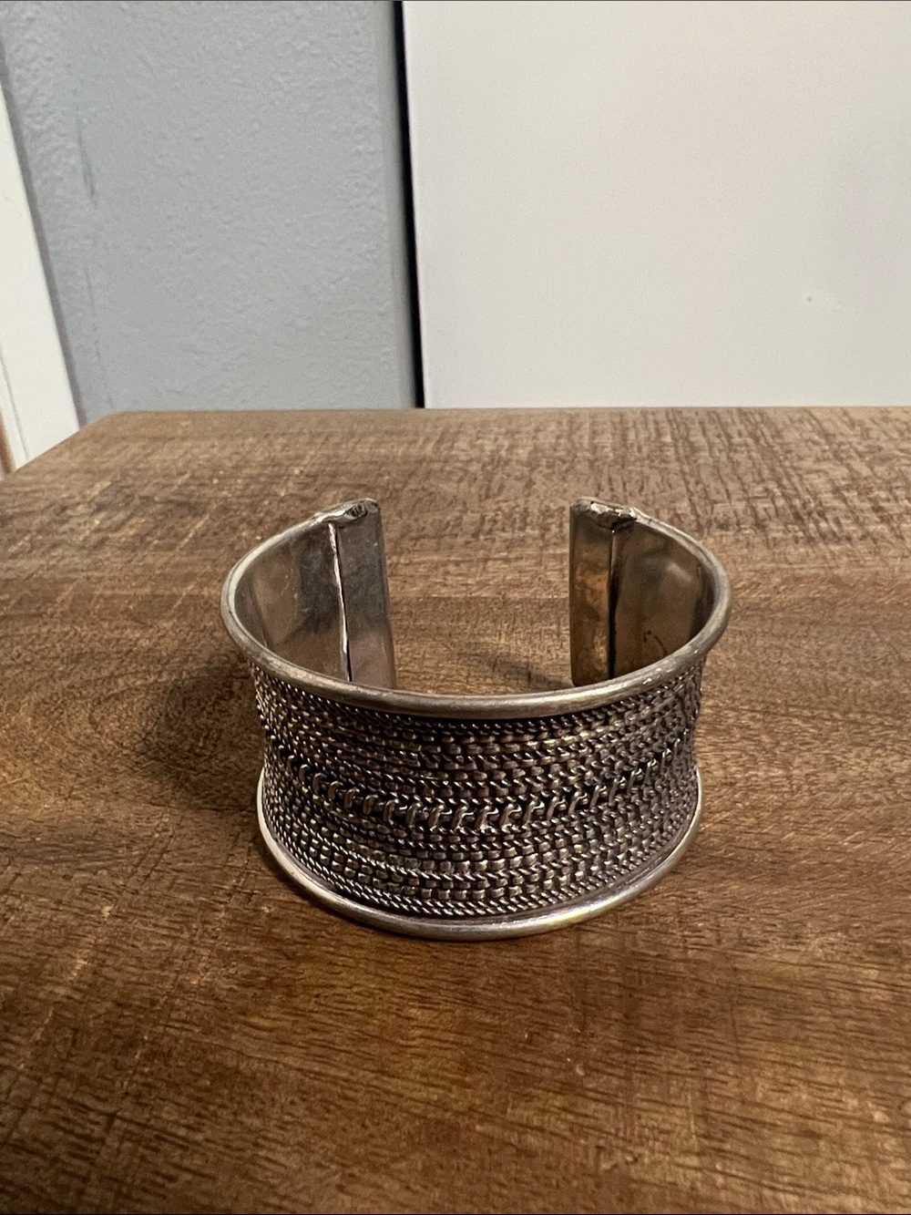 Silver Woven Chain Cuff Bracelet - Women Jewelry